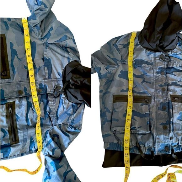 🔥 Blanc Noir Skyfall Camo Print Aviator Jacket Camo Hooded Size S - Picture 13 of 16